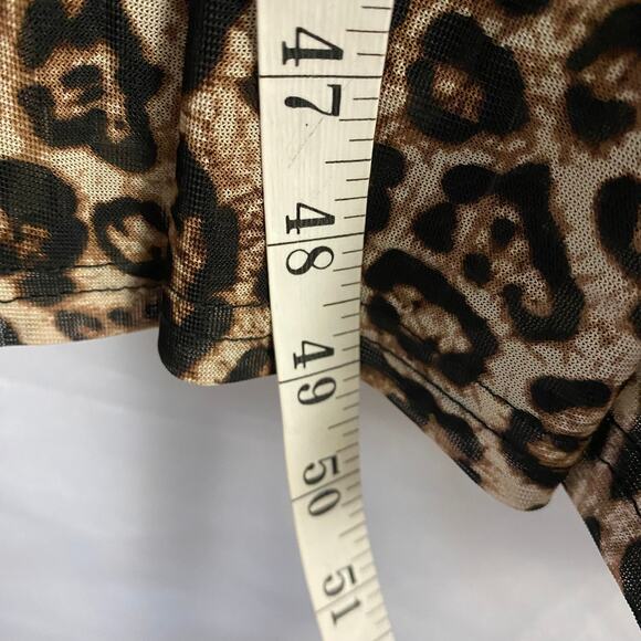 Siren Lily‎ Leopard Print Maxi Tiered Dress Women Size XL Brown Boho Lagenlook - Picture 12 of 12